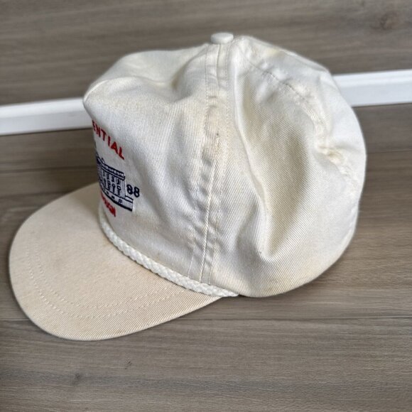 Vintage WHITE HOUSE STAFF / 1988 PRESIDENTIAL CAMPAIGN Trump Rope HAT / White - Picture 2 of 8